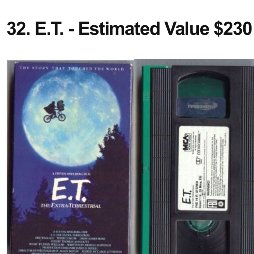 E.T. 1988 green and black VHS